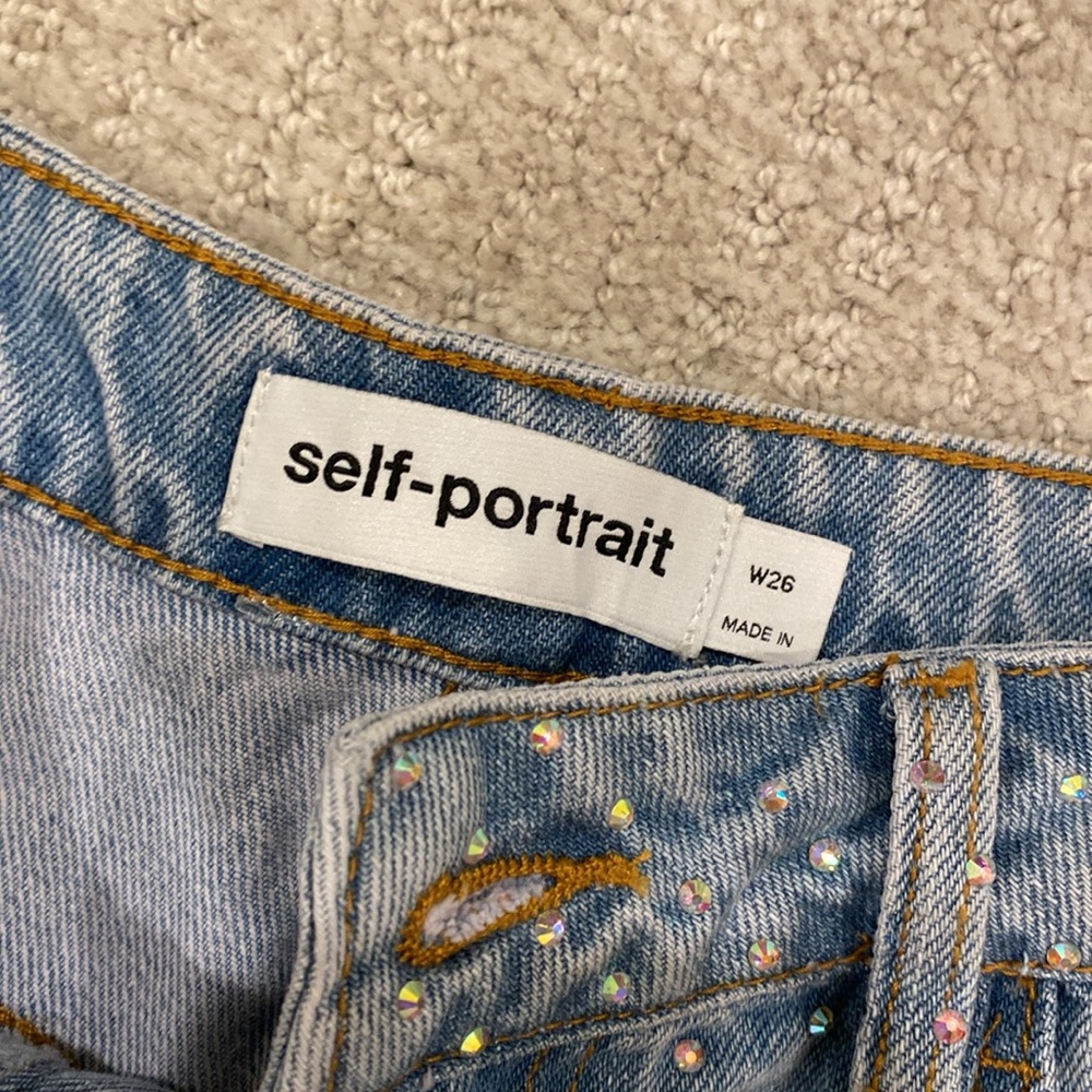 Self portrait sequin embellished denim shorts - Picture 5 of 5